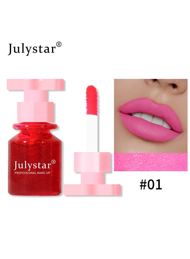 Julystar Lip Tint Longwear No-Budge Lipstick for Women, Highly Pigmented Liquid Lip Color Makeup, Non-Transfer Lip Gloss Stain Waterproof Smudge Proof 24 Hour, Instant Shine, Vegan & Cruelty-Free #01 - Image 1